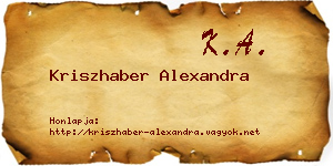 Kriszhaber Alexandra névjegykártya